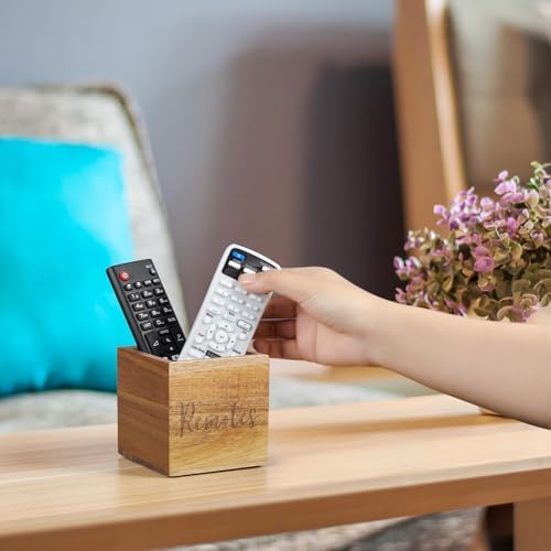 DRASTAR Remote Control Holder, Wood TV Remote Holder, Remote Storage Caddy, Remote Control Organizer (Acacia, 1 Slot) - Image 5
