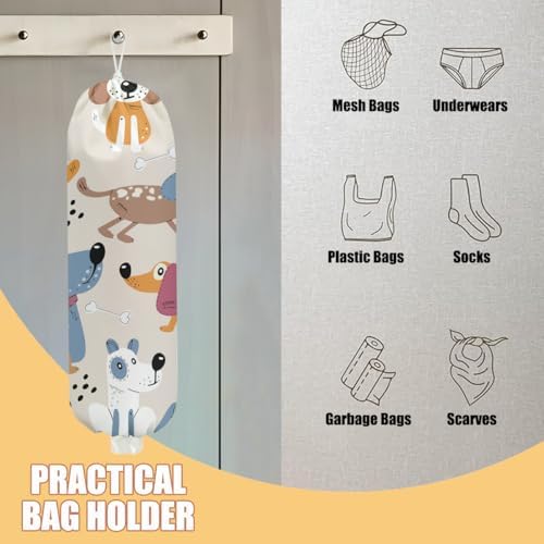 Dog Plastic Bag Holder, Dog Lover Gifts Wall Mount Grocery Bag Holder - Image 3