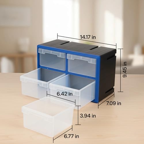 Northsky 4-Drawer Small Parts Cabinet, Stackable, Clear, 14.17 × 7.09 × 9.45 in 4 * Clear - Image 3