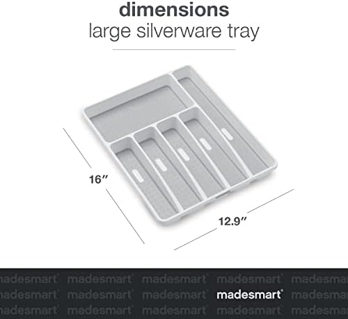 madesmart Classic 6 Compartment Silverware Tray, White - Image 5