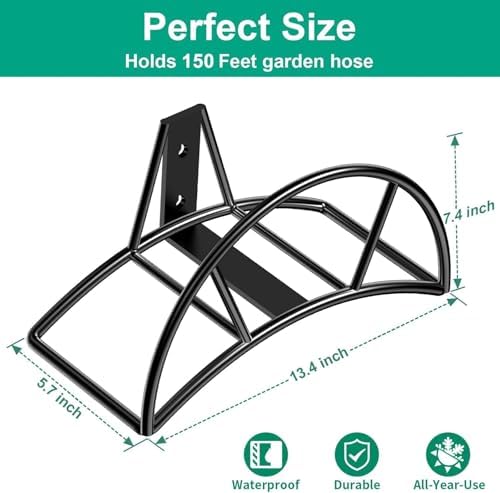 TomCare Garden Hose Holder Wall Mount, 150FT Capacity Water Hose Hanger - Image 2