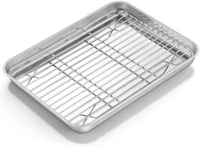 Homikit 10x8 Inch Small Stainless Steel Baking Sheet with Wire Cooling Rack by Homikit