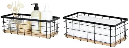 ShabbyDecor Metal Wire Basket for Kitchen Cabinets,Pantry,Bathroom,Set of 2 - Image 4