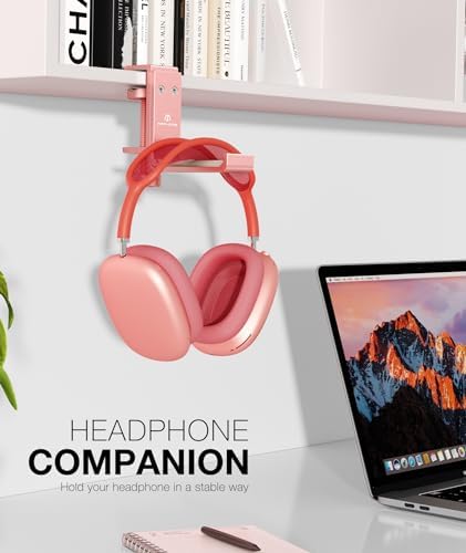 Foldable Headphone Stand and Hook – Aluminum Headset Holder Clamp Mount Under Desk, Universal Fit for Gaming Headphones, Space-Saving Hanger Organizer - Image 2