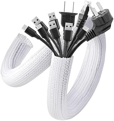 AGPTEK Cable Sleeve, 20ft - 4/5 inch Cable Management Cord Hider, White by AGPTEK