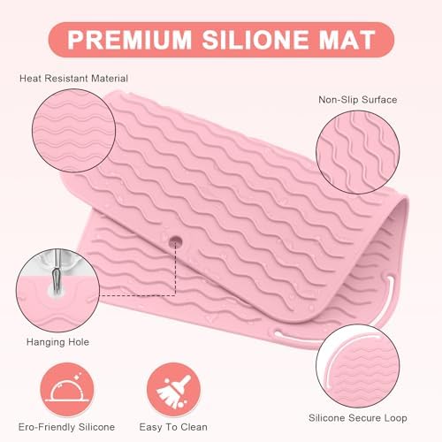 Suafrnut Plus Size Silicone Heat Resistant Mat for Hair Tools(12" x 9") - Image 3