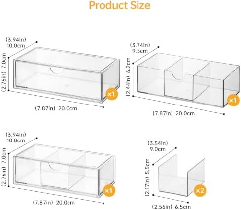 PAVSTINE Medicine Cabinet Organizer 3 Pack, with 2 Pull-Out Drawers - Image 2