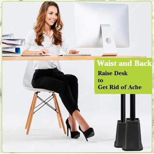 4 Pack Furniture Risers 10 Inch, Bed Risers Heavy Duty for Table Desk Couch Chair Sofa Cabinet Bed Frame Dorm, Square Table Leg Risers Lift Height 10", Black - Image 6