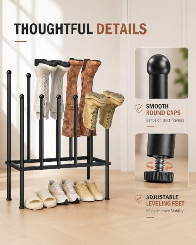 PLKOW 2-Tier Metal Boot Rack Organizer for 6 Pairs, Black - Image 5