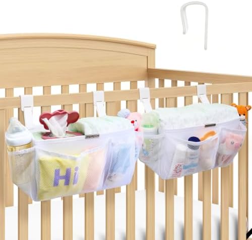 2-Pack Hanging Diaper Organizer for Crib, Playpen, Bassinet & Pack n Play by HOGARCOSAS