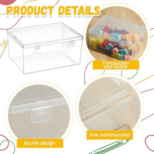 SiliFine 8 Pcs Clear Plastic Storage Bins with Lids Stackable for Toys - Image 4