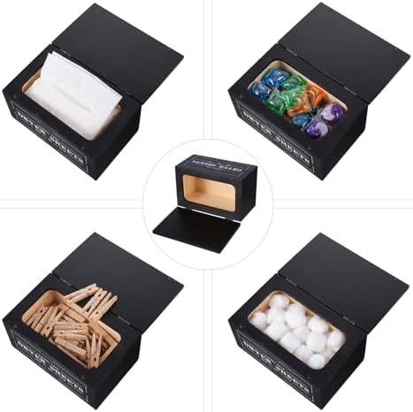 Wooden Dryer Sheet Dispenser with Lid - Black Rustic Farmhouse Laundry Room Organization & Storage Container for Fabric Softener Sheets - Image 4