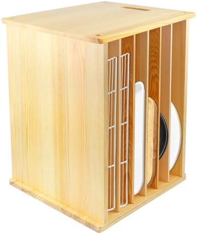 Wooden Tray Dividers for Kitchen Cabinet, 7 Tier Large Size Tray Dividers, 19.7 in x15.74 in x15.2 in, for Cookie Sheets, Baking trays, Cutting Board, Pans, for Organizing Cabinets, 5 Years Warranty by KMHGD--