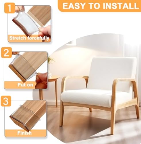 Chair Leg Floor Protectors Rectangle for Hardwood Floors 20 Pcs Medium - Image 3