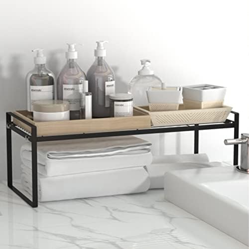 Cabinet Shelf, 20" Kitchen Counter Shelf, Metal Wire Stackable Cupboard Spice Rack, Space Saving Countertop Orgainzer and Storage Rack Shelves for Kitchen Pantry Bathroom - Image 2
