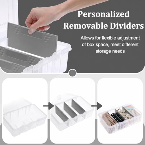 BTSKY Clear Plastic Dividing Storage Box with 4 Compartments Sewing Box - Image 4