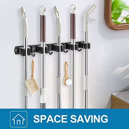 IMILLET Broom Holder Wall Mount,Heavy Duty Garage Organization Broom Hanger - Image 7