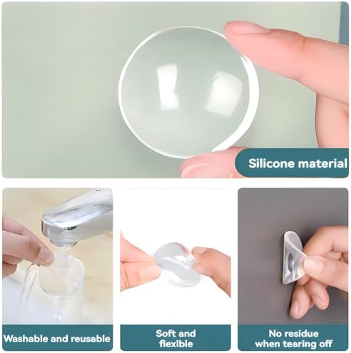 Wall Protectors from Door Knobs-Efbock Silicone Door Stoppers Wall Protector-Premium Door Bumper Wall Guards for Home or Office -Self Adhesive Door Handle Bumper Guard Stopper Rubber Stop 6pcs - Image 6