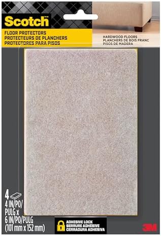 Scotch Felt Pads, 4 Pads, Rectangular, Beige, 4 in x 6 in by ScotchBrand