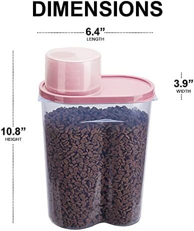 2 Pack 2lb/2.5L Pet Food Storage Container with Measuring Cup for Small Dog, Cat, Waterproof-BPA Free - Image 5