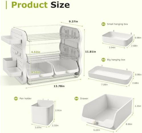 COMIX 3-Tier Paper Organizer Letter Tray, File Organizer for Desk, White - Image 5