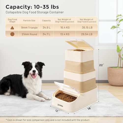 ZOMISIA 30-40lbs First-in, First-out Collapsible Dog Food Storage Container - Image 3