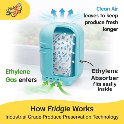 Fridgie Produce Saver, Ethylene Gas Absorber, Fridge Lettuce Keeper - Blue - Image 4