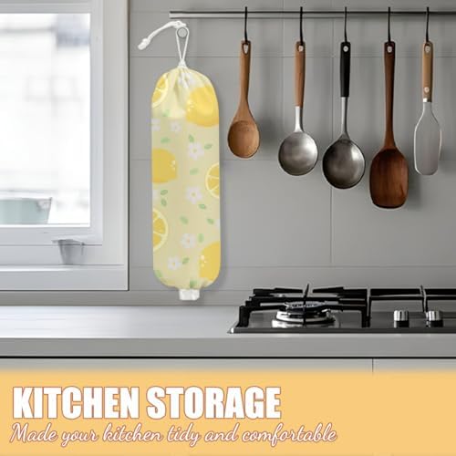 Cute Lemons Plastic Bag Holder, Wall Mount Grocery Bag Holder - Image 5