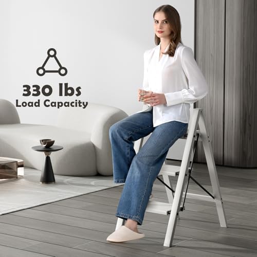 Taranta 3 Step Stool Foldable,Aluminum Step Ladder-Misty Gray - Image 5
