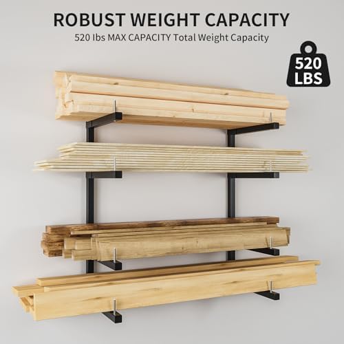 Lumber Storage Rack Wall Mount, Foldable 4-Level Wood Storage Rack - Image 5