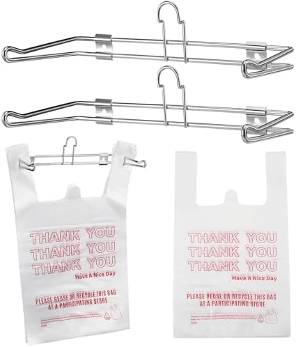 Lounsweer 2 Pcs Grocery Bag Holder with 50 Bags, Wall Mount Rack Storage by Lounsweer