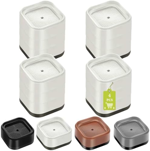 4 Pack Furniture Risers 3 Inch, Adjustable Bed Risers Heavy Duty for Table Desk Couch Chair Sofa Cabinet Bed Legs Dorm, Square Stackable Bed Raisers Blocks Lift Height 1", 2",3"or 4", White by Yookwutar
