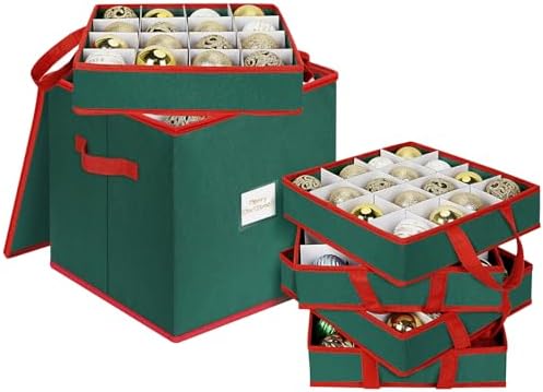 Christmas Ornament Storage Box Stores 64 Ornaments, Non-Woven by UHAPEER