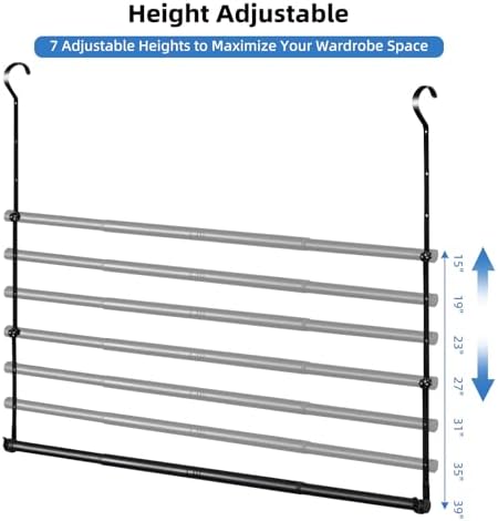 Hanging Closet Rods - Adjustable Height & Width Closets Bar Lower Extender - Image 2