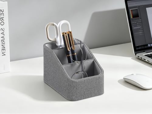Remote Control Holder, Small Desk Organizer TV Remote Caddy (Gray) - Image 2
