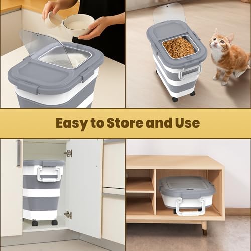 HOYTAMDA 25-35Lbs Rice Container,Collapsible Food Storage Container Wheels - Image 6