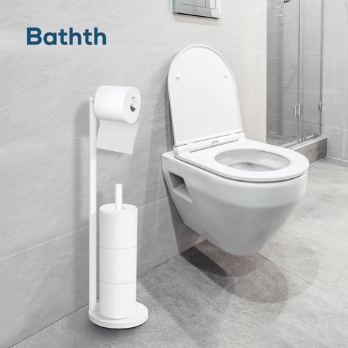 Toilet Paper Holder Stand, White Toilet Paper Holder Free Standing - Image 5