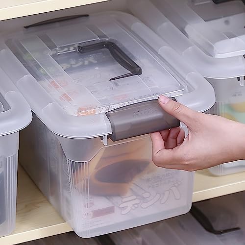 Citylife 6 Packs 8.5 QT Storage Bins with Lids Clear Plastic Bins with Grey Handle Stackable Storage Containers for Organizing - Image 5