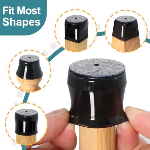 Ansible 24 Pcs Chair Leg Floor Protectors Round - Image 3