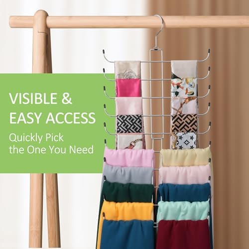 Metal Scarf Hanger, Hanging Scarf Organizer for Closet, Holds 40 Scarves - Image 5