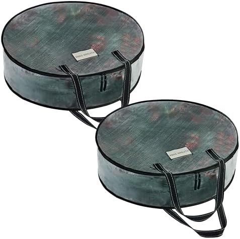 VENO 2 Pack Summer Wreath Storage Container, 36 Inch Clear Wreath Bag, Spring, Christmas Garland Decoration Organizers with Zipper and Durable Handles (Clear, 36"-2 Pack) by Veno