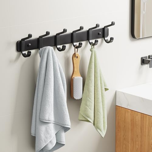 Coat Rack Wall Mount Heavy Duty, Wall Coat Hanger with Hooks, Black 2 Pack - Image 3