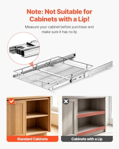 VEVOR Pull Out Cabinet Organizer 16.93"W x 21.06"D Steel Slide Out Drawers - Image 6