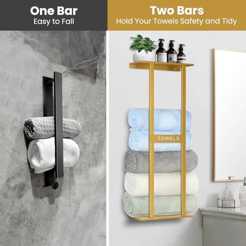 Bathroom Towel Storage Rack, Wall Mounted Bathroom Towel Rack - Image 4