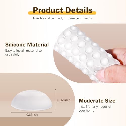 Silicone 200 Pcs Cabinet Door Bumpers Round, Self Adhesive Bumpers - Image 2