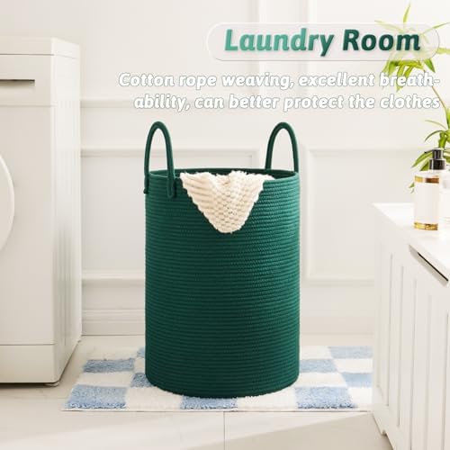 Artfeel Laundry Basket,Woven Cotton Rope Laundry Hamper,60L for Decorative Storage of Dirty Clothes,Toys and Blankets in Bathroom,Baby Room and Living Room - Image 5