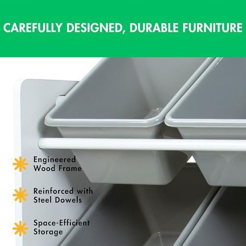 Humble Crew Kids Toy Organizer with 9 Bins, 3 Tier Storage for Playroom - Image 6