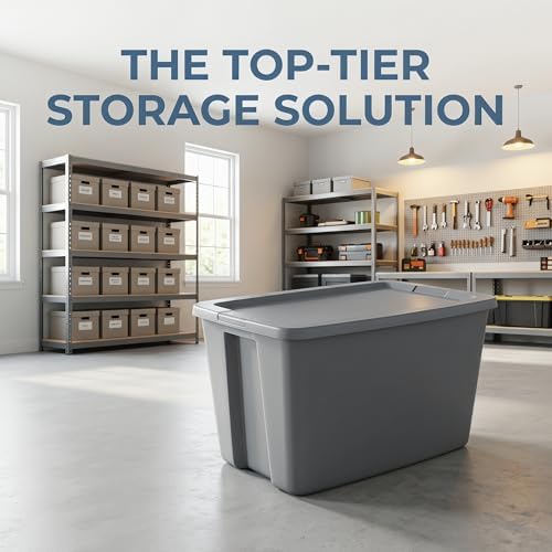 30 Gallon Stackable Heavy Duty Plastic Storage Bin With Secure Lid - Image 5