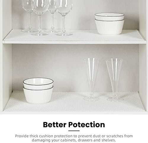 BAGAIL Drawer and Shelf Liner, Non Slip Cabinet Liner, 17.5" x10', White - Image 5