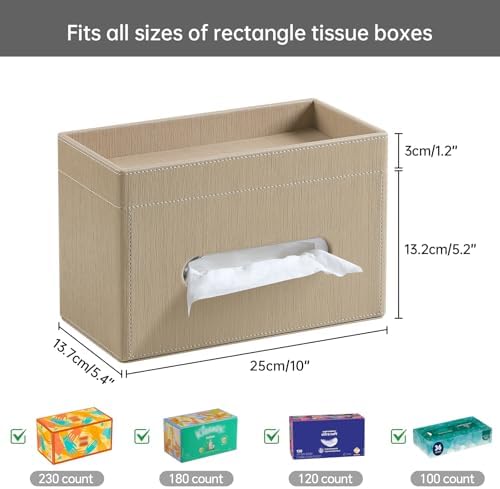 Plus Size Tissue Box Cover, Rectangle Tissue Box Organizer, Wood - Image 5